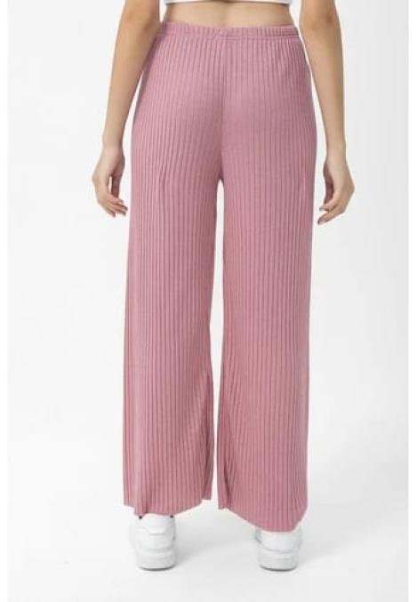 Pantalon dama lungi Plisat, Roz, Engros